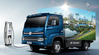 2019: Bosch é uma das parceiras do e-Consórcio e apoia a Volkswagen no desenvolvimento do primeiro caminhão brasileiro 100% elétrico. 