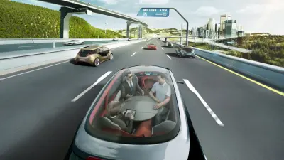 Carro seguro andando na rodovia